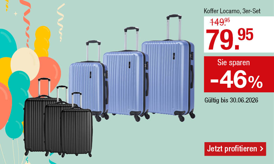 Kofferset Locarno: ideal für Ihre nächsten Reisen