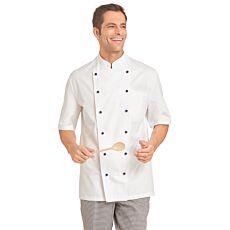 Kurzarm Kochbluse mit Brusttasche