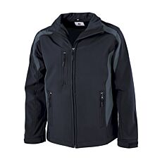 Veste soft shell avec poches zippées noir-gris