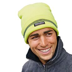 Bonnet de tricot néon, isolation Thinsulate jaune fluo