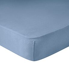 Feinjersey-Fixleintuch, faltenfrei - stahlblau, 140–160x200 cm