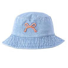Fischerhut aus Jeans mit gestickter Schleife