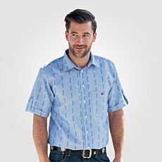 Chemise à manches courtes pour hommes avec motif edelweiss