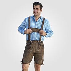 Pantalon court en cuir traditionnel avec bretelles