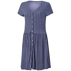 Damen Jersey-Kleid mit Knopfleiste blau