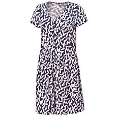 Damen Jersey-Kleid mit Knopfleiste schwarz-beige