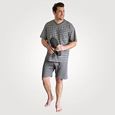 Shorty-Pyjama, V-Ausschnitt, mit Brusttasche