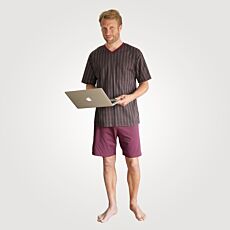 Herren Shorty, bordeaux-schwarz