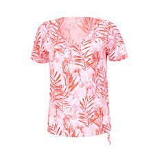 Bedrucktes V-Neck T-Shirt mit Bindekordel