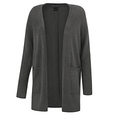 Longcardigan, verschlusslos, mit Ripp-Effekt