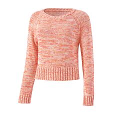 Pull-over à encolure arrondie, mouline tendance, forme raccourcie