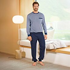 ARTIME Pyjama homme, deux-pièces, avec poche poitrine