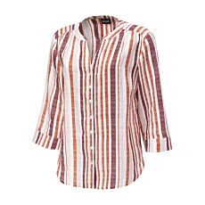 Damen Leinenbluse mit 3/4-Ärmel bordeaux