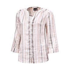 Damen Leinenbluse mit 3/4-Ärmel olive