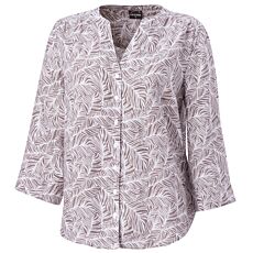 Damen Leinenbluse mit 3/4-Ärmel braun