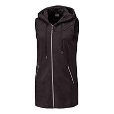 Gilet confortable pour dames avec capuchon et détail surpiqué