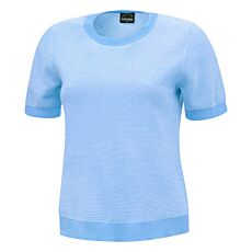 Pull-over dames à manches courtes et effet bicolore