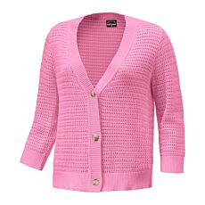 Strickjacke mit Struktur, gerade geschnitten, geknöpft