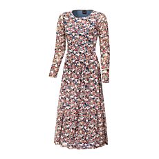 Robe midi, manches longues, imprimé floral