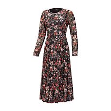 Robe Midi, à manches longues, imprimé fleuri