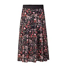 Jupe midi avec motif floral, A-ligne