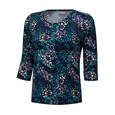 T-shirt femme manches 3/4, imprimé, col rond