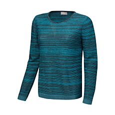 Pull-over en tricot pour femmes, dégradé de couleurs et col rond