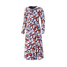Midi Kleid mit Rundhalsausschnitt, bedruckt