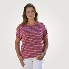 Damen-T-Shirt in Streifen-Design mit raffinierter Burnout-Optik