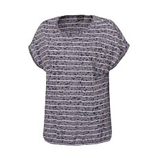 T-shirt rayé pour dames à l'aspect dévoré raffiné