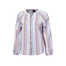 Leichtes Sommerbluse, gestreift, Knopfleiste gelb