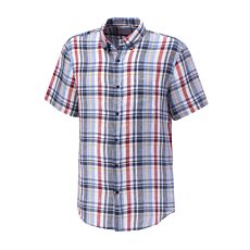 Artime Herren-Leinen-Kurzarmhemd blau