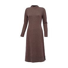 Robe en maille mi-longue avec col montant, légèrement cintrée