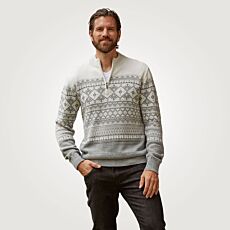 Norweger-Strickpullover mit Troyerkragen