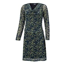 Robe Midi avec encolure cascade, imprimé all-over