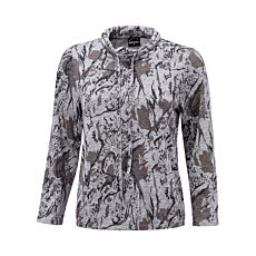 Damen Pullover mit Kordel und Allover-Print