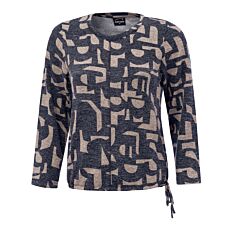 Pull-over avec imprimé all-over, cordon coulissé