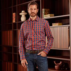 Artime Hemd, bügelfrei blau-orange