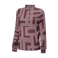 Langarmshirt mit Stehkragen und Print