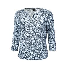Blouse imprimée avec manches 3/4 et fermeture boutonnée
