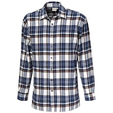 Chemise en flanelle avec poche de poitrine bleu
