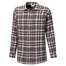 Chemise en flanelle avec poche de poitrine brun