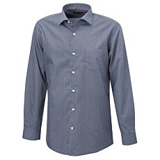 Bügelfreies Langarmhemd mit Allover-Print navy