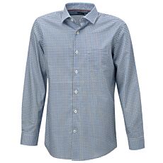 Chemise à manches longues et imprimé all-over, repassage superflu bleu glacier