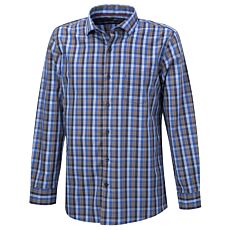 Chemise à manches longues et carreaux, repassage superflu bleu clair