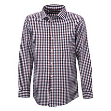 Chemise à manches longues et carreaux, repassage superflu bleu