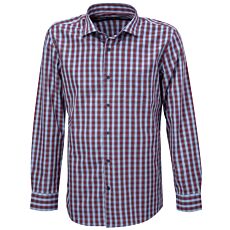 Chemise à manches longues et carreaux, repassage superflu bordeaux