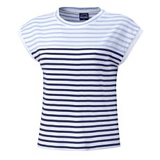 Gestreiftes Damen T-Shirt mit Rippenstruktur