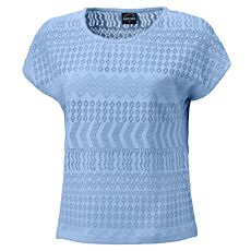 Damen Ajour T-Shirt mit angeschnittenen Ärmeln