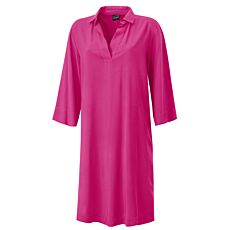 Damen Tunikakleid mit Umlegekragen und Seitentaschen pink